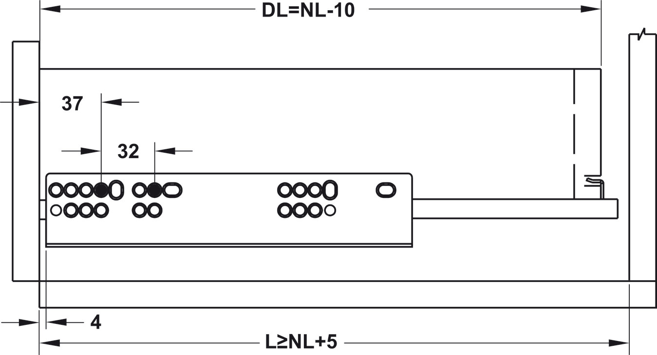 Ray âm EPC Pro giảm chấn mở toàn phần Hafele 433.32.053