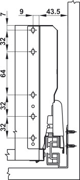 Ray hộp Alto giảm chấn Hafele 552.03.795 - Dài 550mm