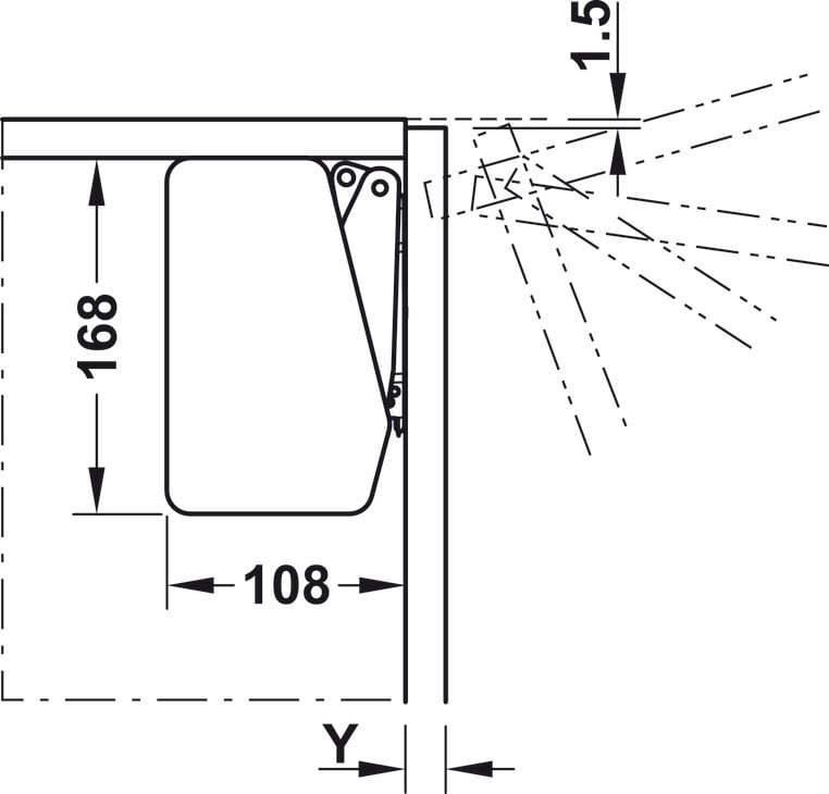 Tay nâng Free Flap 1.7 Hafele 372.91.407