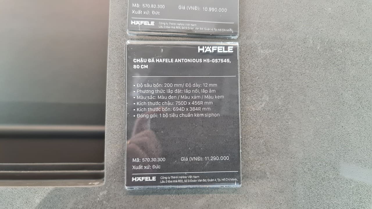 Chậu đá Hafele HS20-GED1S80 / Màu đen, Mã số: 570.30.300