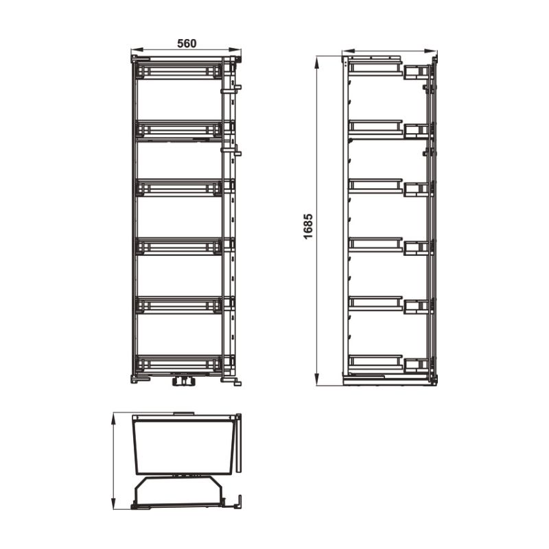Tủ Đồ Khô Hafele 548.65.862 - Cho tủ rộng 600 mm