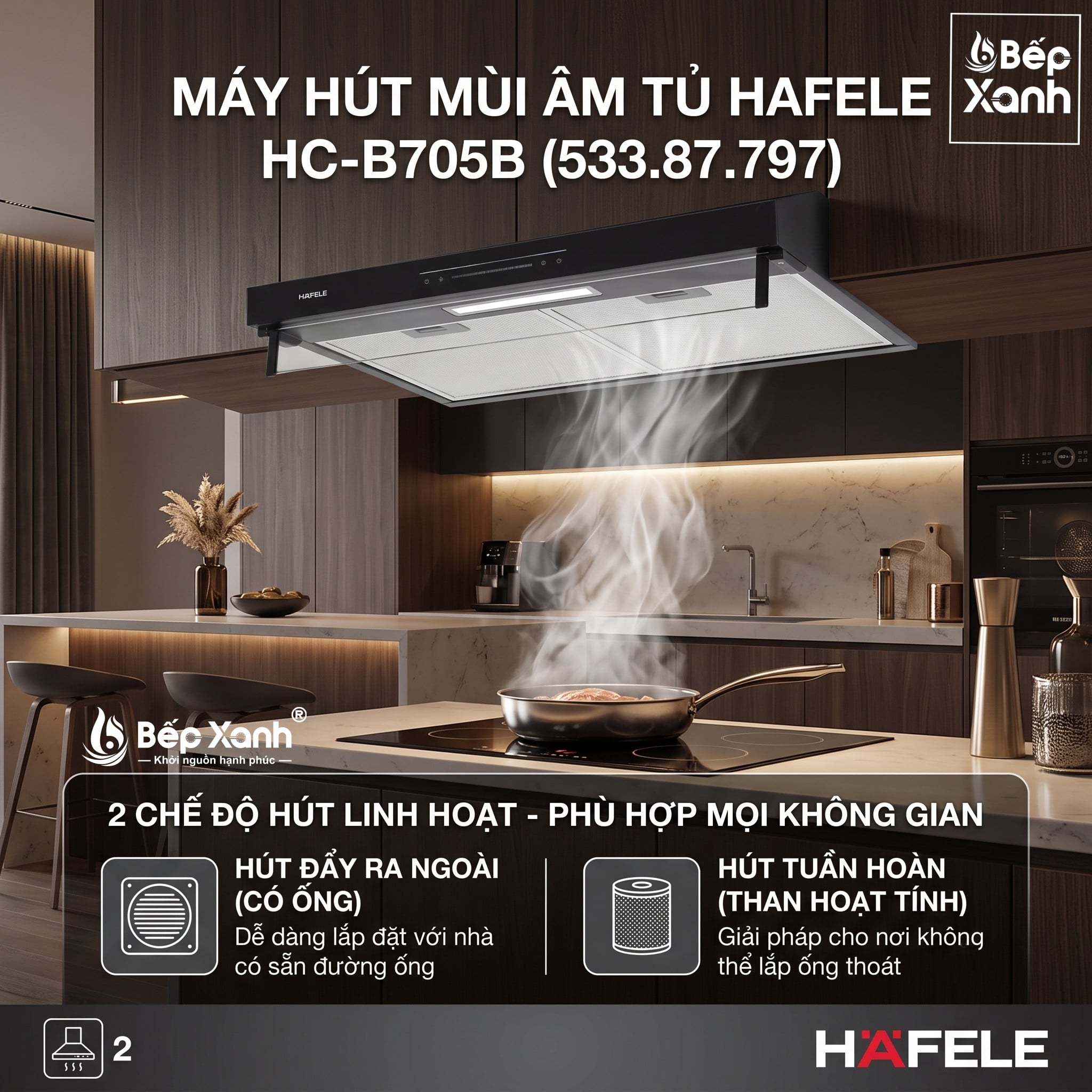 Máy hút mùi âm tủ Hafele HC-B705B (533.87.797)