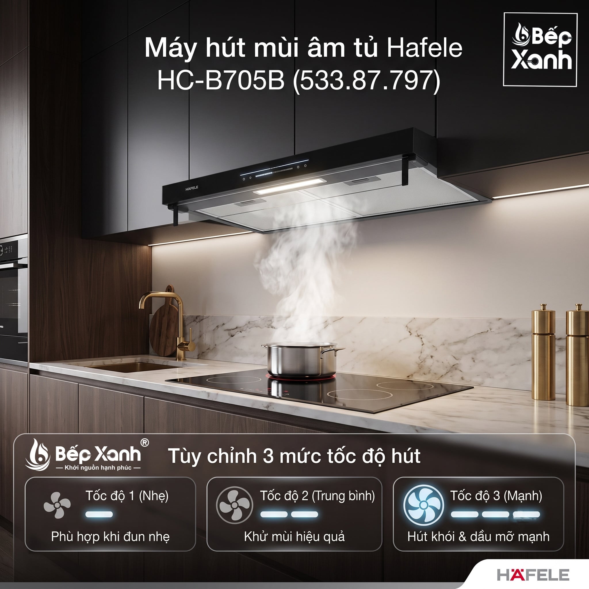 Máy hút mùi âm tủ Hafele HC-B705B (533.87.797)