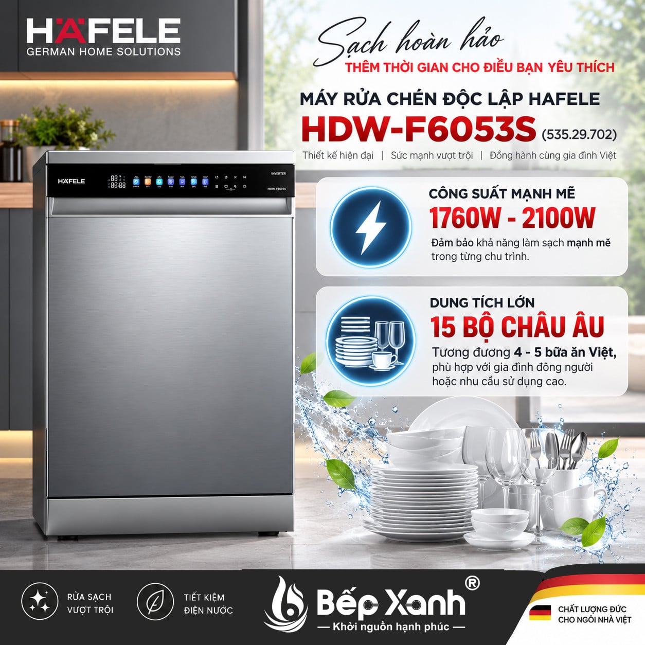 Máy rửa chén độc lập Hafele HDW-F6053S (535.29.702)