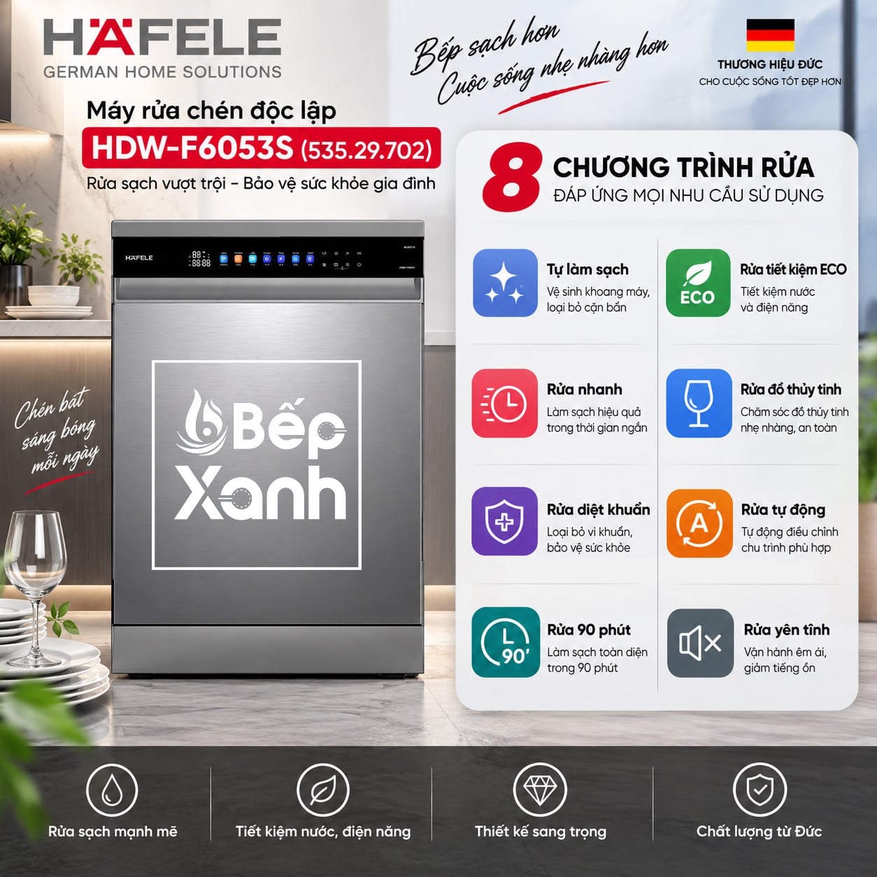 Máy rửa chén độc lập Hafele HDW-F6053S (535.29.702)