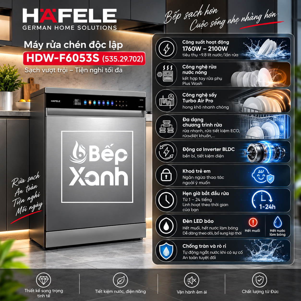 Máy rửa chén độc lập Hafele HDW-F6053S (535.29.702)