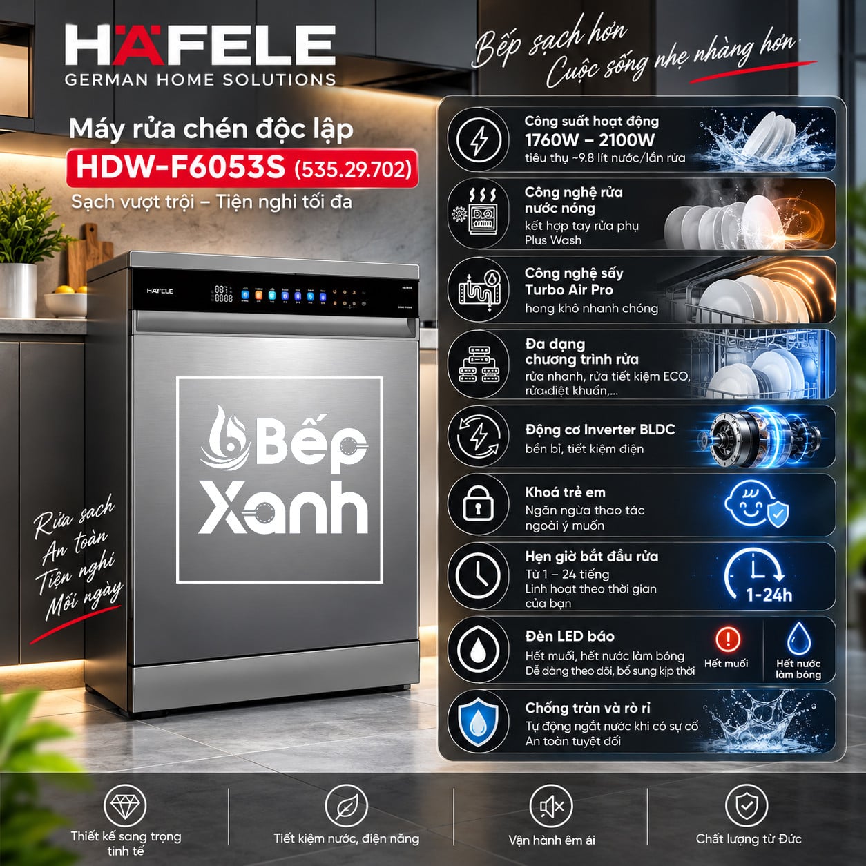 Máy rửa chén độc lập Hafele HDW-F6053S (535.29.702)