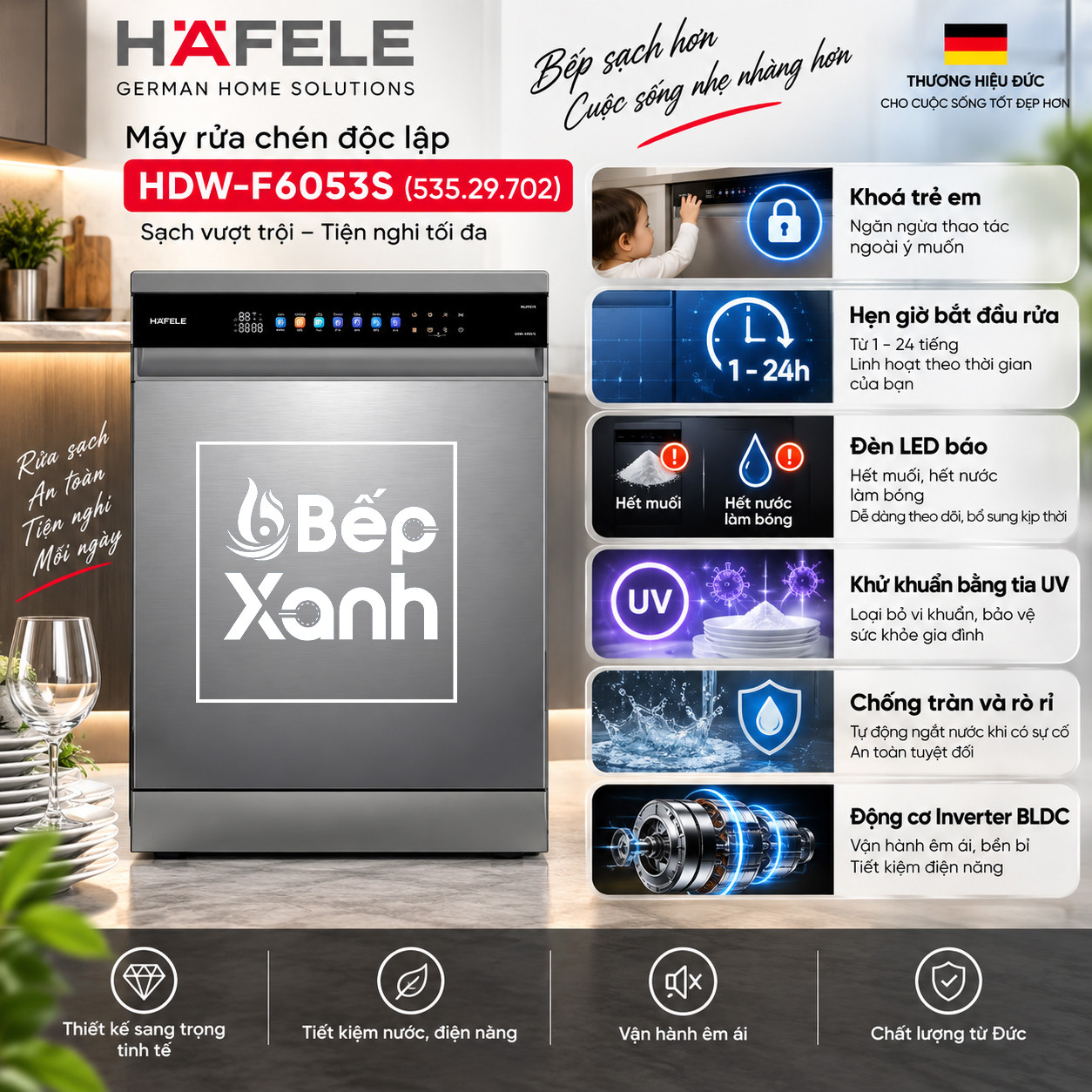 Máy rửa chén độc lập Hafele HDW-F6053S (535.29.702)