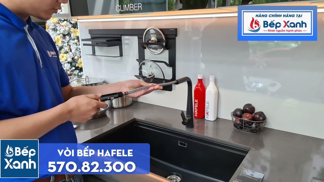 Vòi rửa chén Hafele HT20-GH1P259 / Màu đen / Đồng mạ màu đá, Mã số 570.82.300