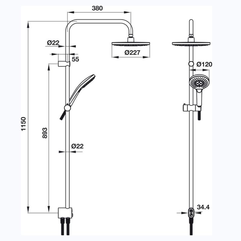 Vòi sen tắm Hafele 495.60.104