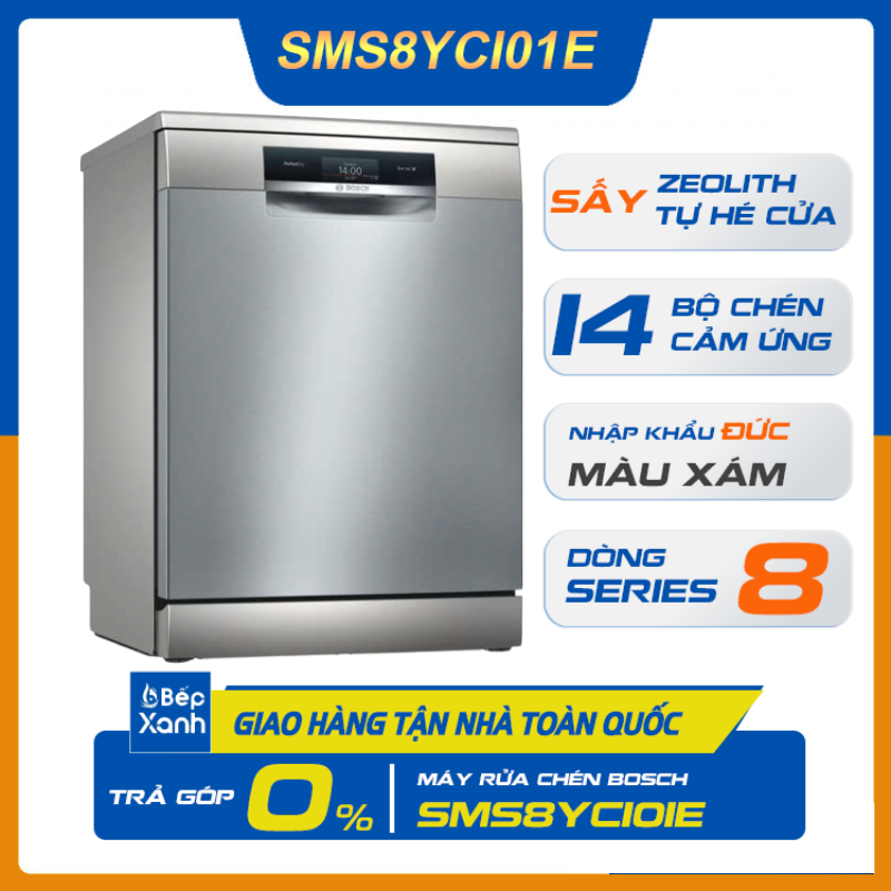 Máy Rửa Chén Độc Lập Series 8 Bosch SMS8YCI01E/ Nhập Khẩu Liên Bang Đức