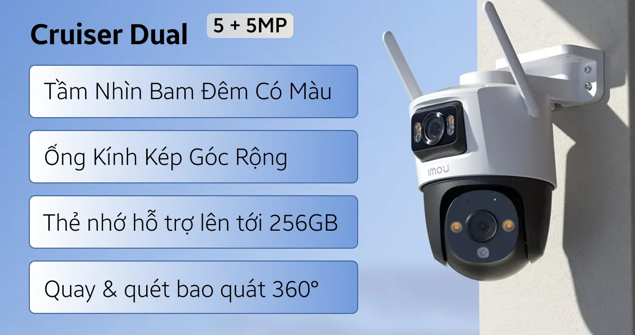 Camera IP Ngoài Trời 360 Độ 4MP IMOU Cruiser Dual 2 Pro IPC-S7XFP-8U0WED