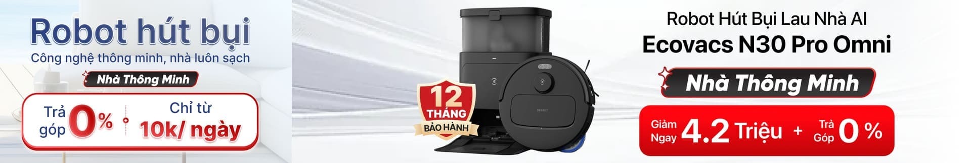 Robot hút bụi lau nhà Ecovacs N30 Pro Omni
