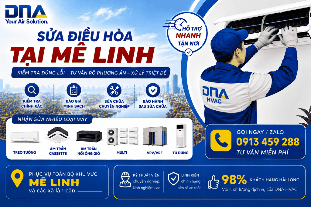 Sửa điều hòa tại Mê Linh – Kiểm tra đúng lỗi, xử lý theo tình trạng thực tế của máy