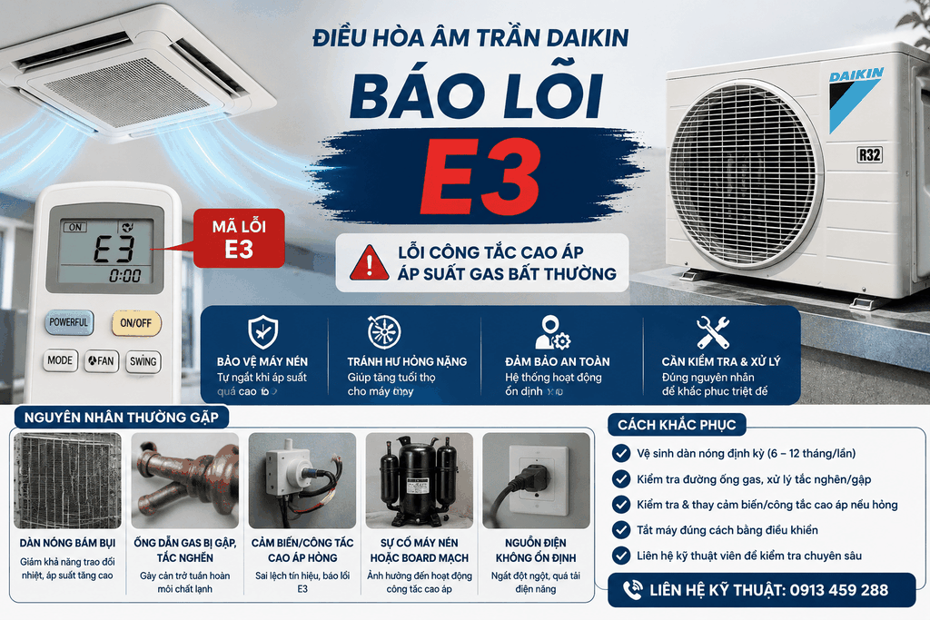 Điều Hòa Âm Trần Báo Lỗi E3: Nguyên Nhân Và Cách Khắc Phục