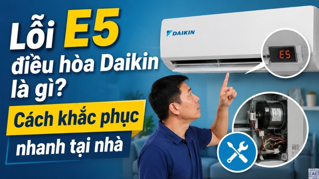 Mã lỗi E5 điều hòa Daikin là gì? Nguyên nhân và cách khắc phục