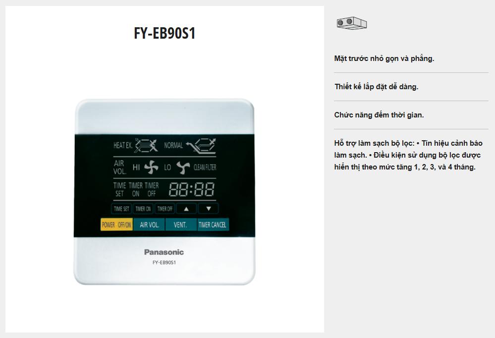 Điều Khiển Có Dây Cho Máy ERV Thu Hồi Nhiệt – Panasonic FY-EB90S1