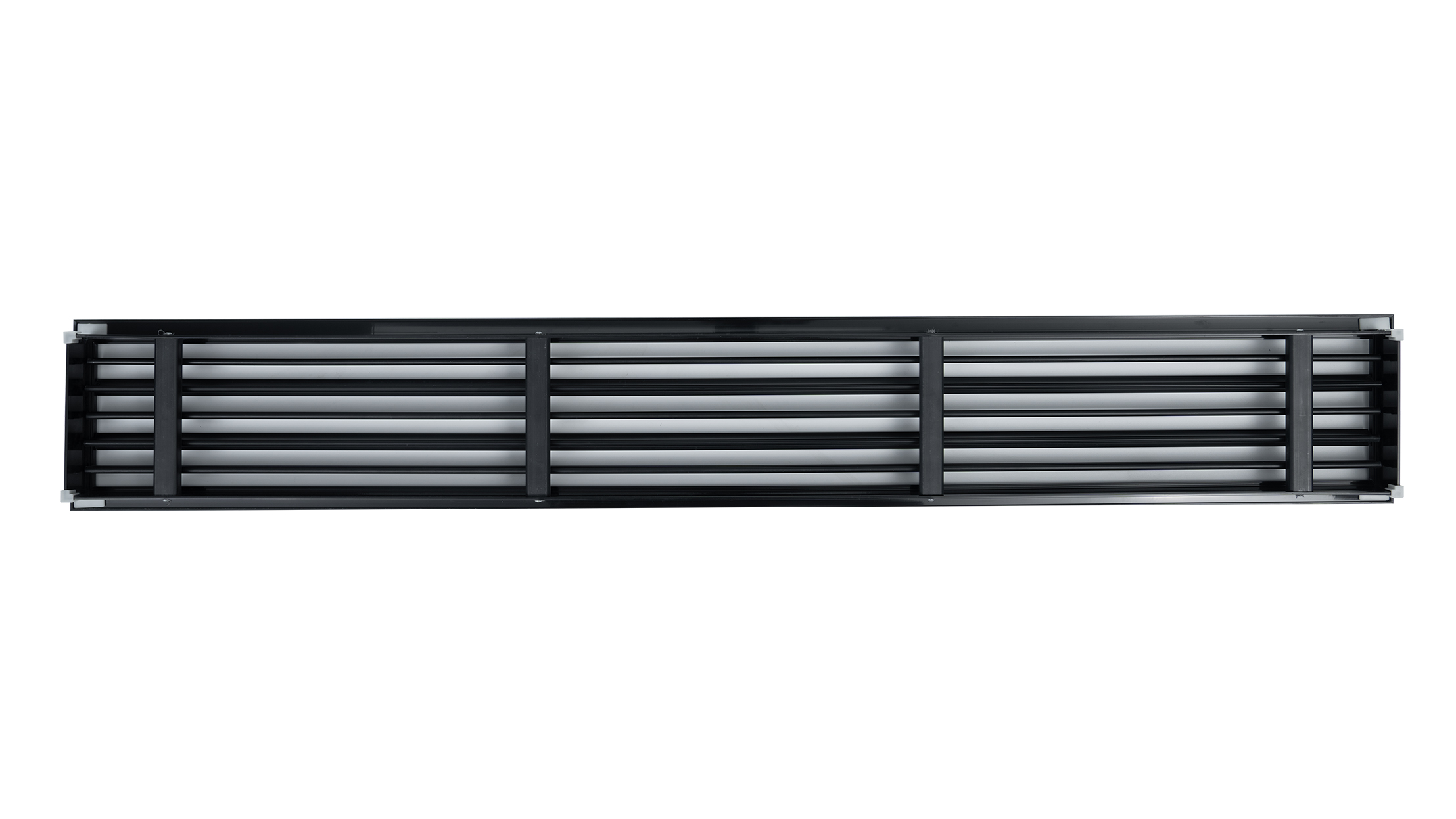Cửa gió Slot khung viền 3 khe gió viền trắng đen, nhựa PVC màu trắng, 1 nan đen có thể điều chỉnh góc
