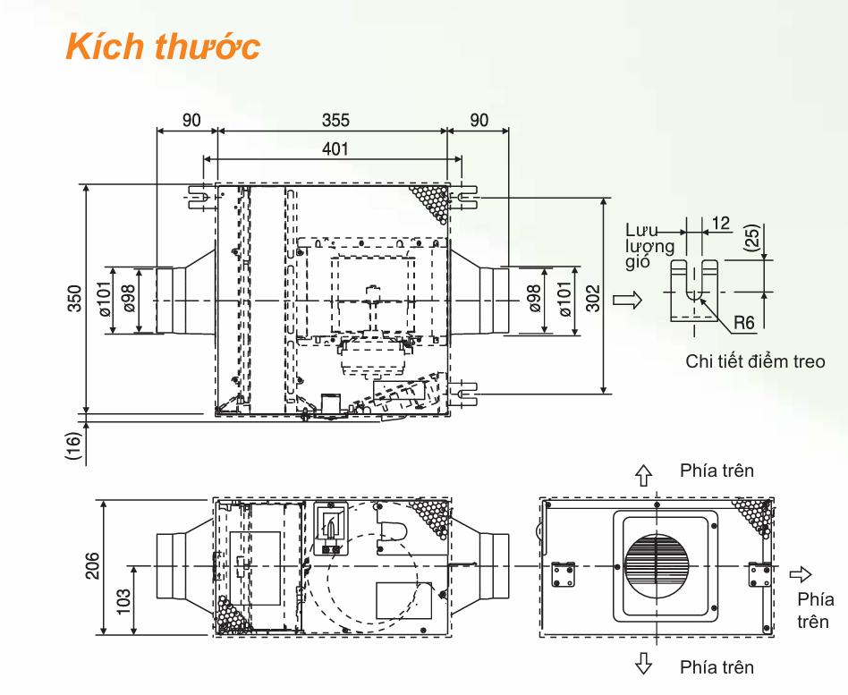 Máy cấp khí tươi lọc bụi mịn Panasonic FV-01NAP1 Loại 1 chiều cấp