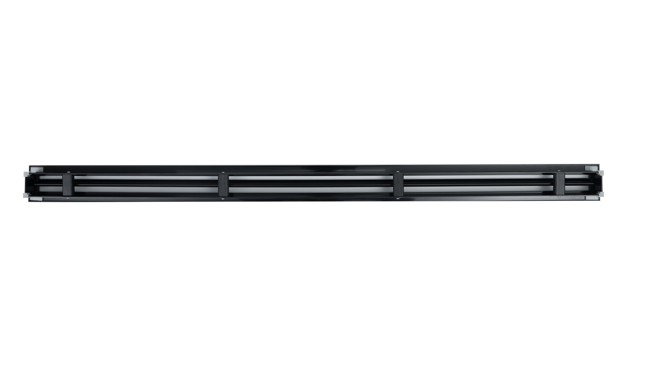 Cửa gió Slot khung viền 1 khe gió viền trắng đen, nhựa PVC màu trắng, 1 nan đen có thể điều chỉnh góc