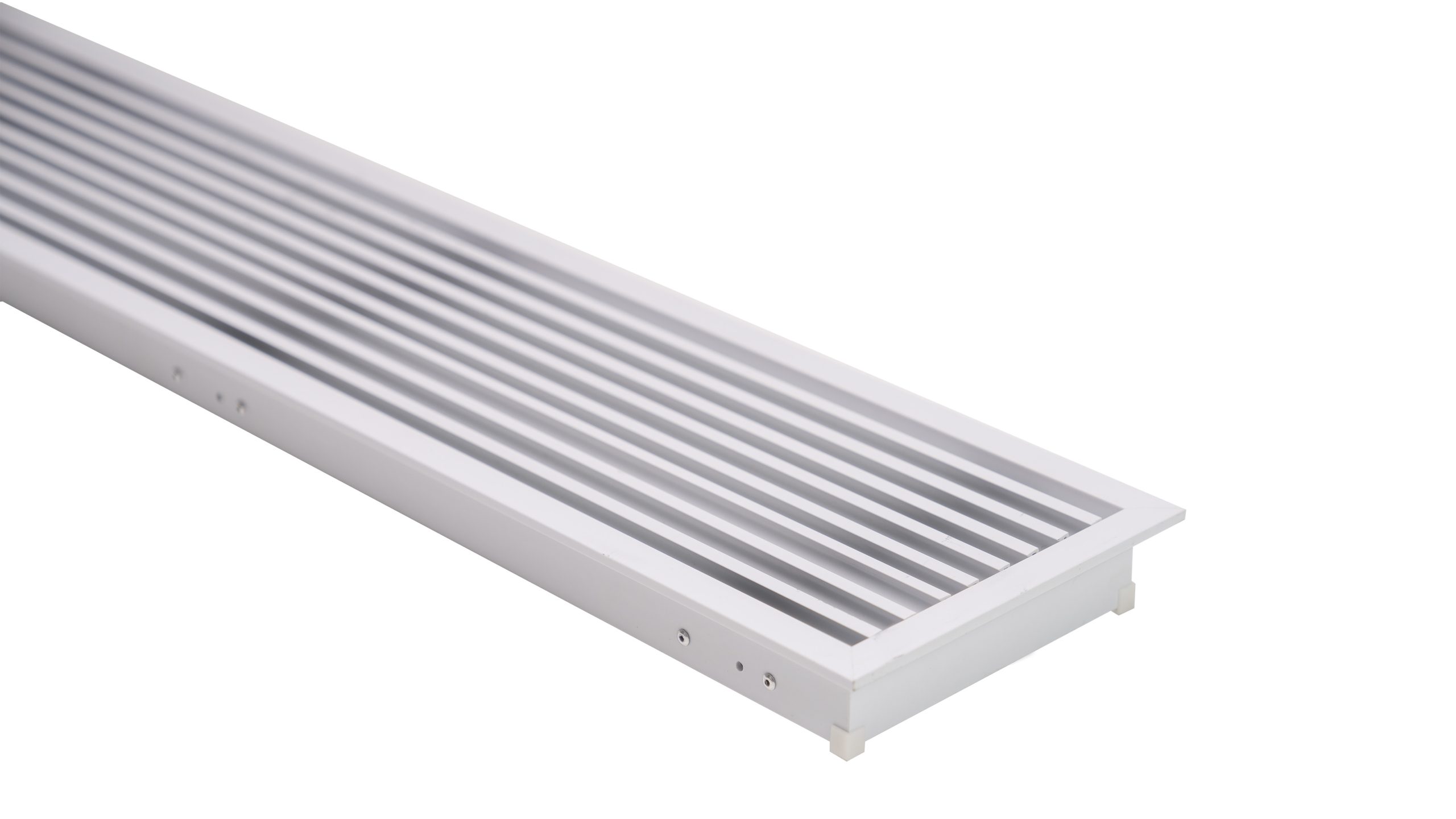 Cửa gió PLUS khung viền 15mm màu trắng, nan cong tuyến tính 3#