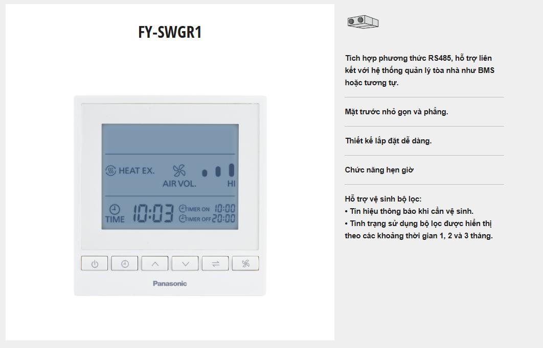 Điều Khiển LCD Cho ERV DC, Hỗ Trợ RS485 & BMS – Panasonic FV-SWGR1