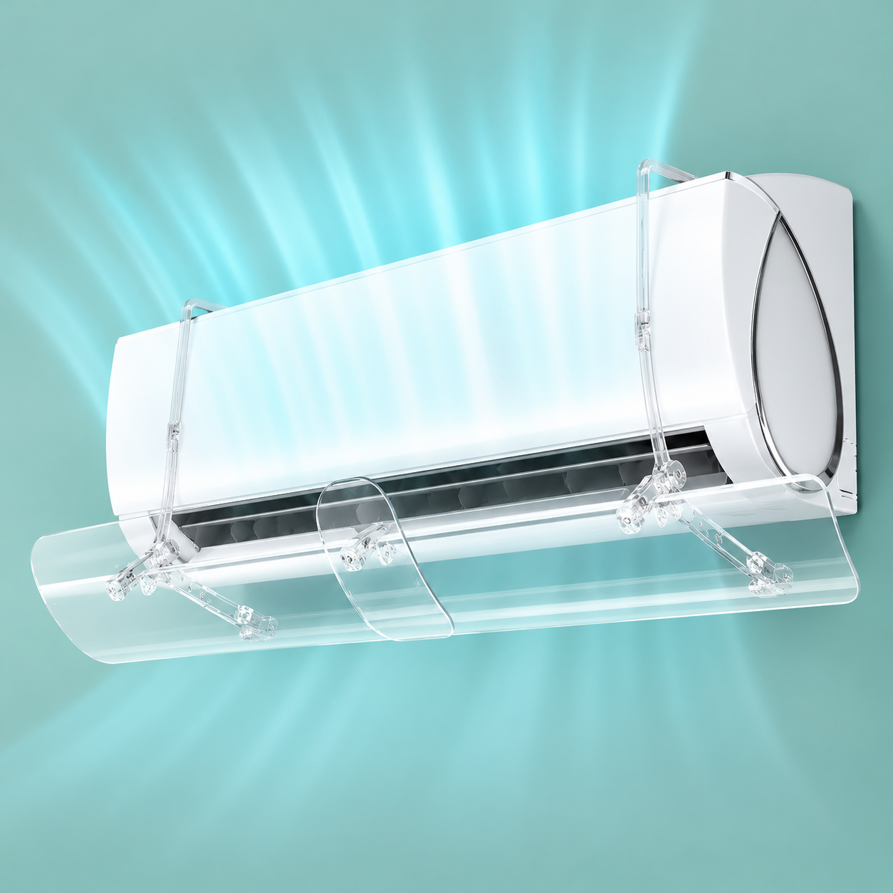 Tấm Chắn Gió Điều Hòa Treo Tường Trong Suốt – Co Giãn 560–1020mm