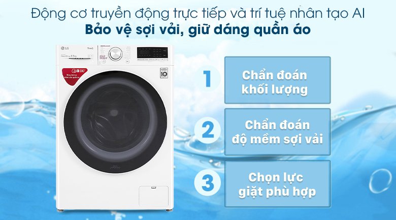 Máy giặt lồng ngang LG 9kg inverter FB1209S6W