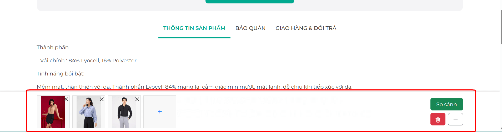 So sánh sản phẩm
