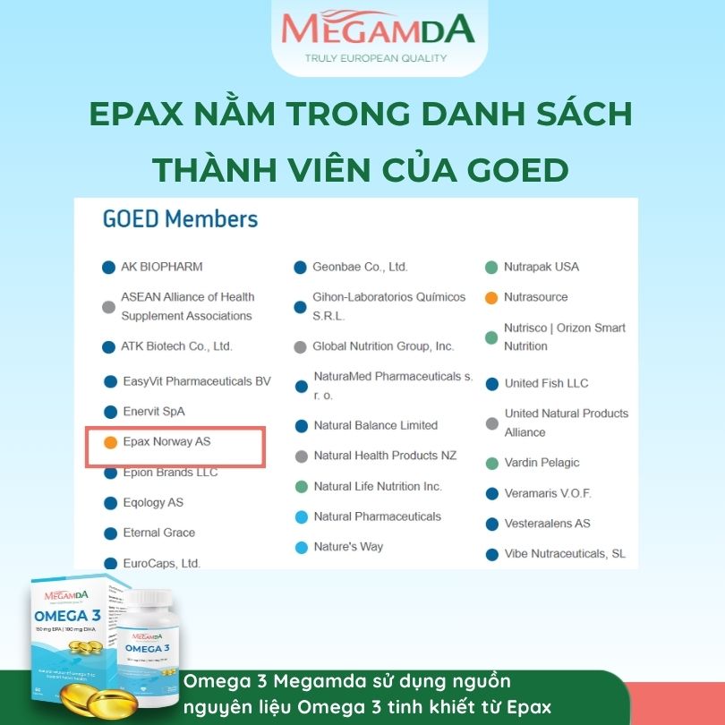 GOED - tiêu chuẩn chất lượng dầu cá quốc tế