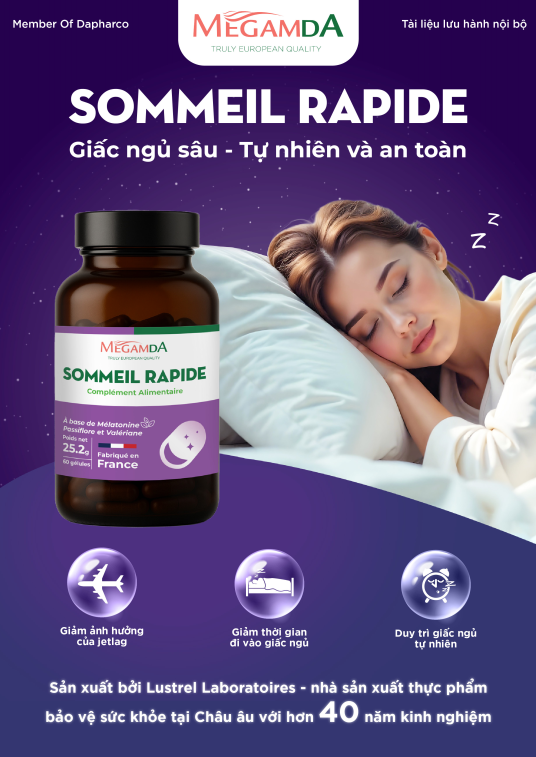 Viên uống Sommeil Rapide 60 viên – Giúp ngủ ngon, giảm căng thẳng, mệt mỏi