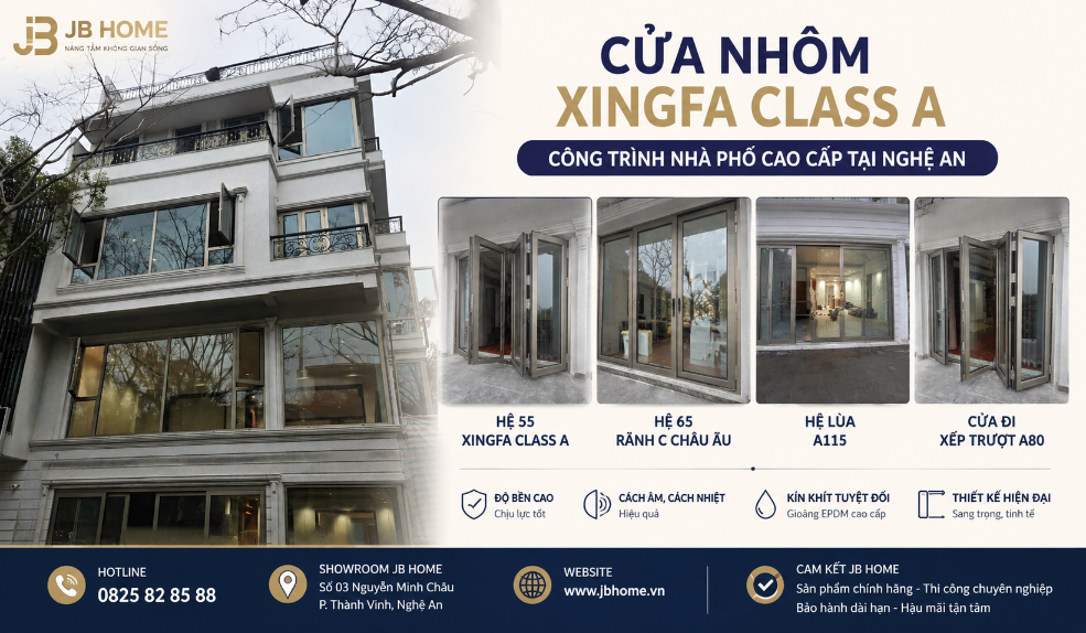 Thi Công Cửa Nhôm Xingfa Class A Cao Cấp – Công Trình Nhà Phố Đẳng Cấp Tại Nghệ An