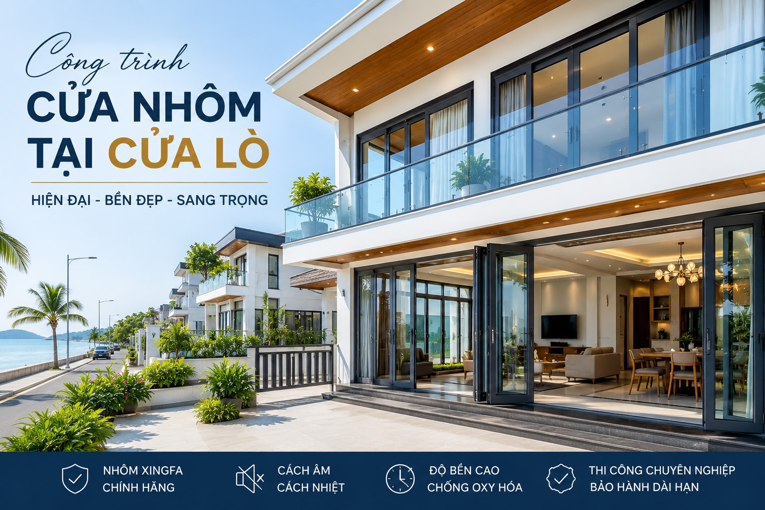 Công Trình Cửa Nhôm Tại Cửa Lò – Giải Pháp Bền Đẹp Cho Khu Vực Ven Biển
