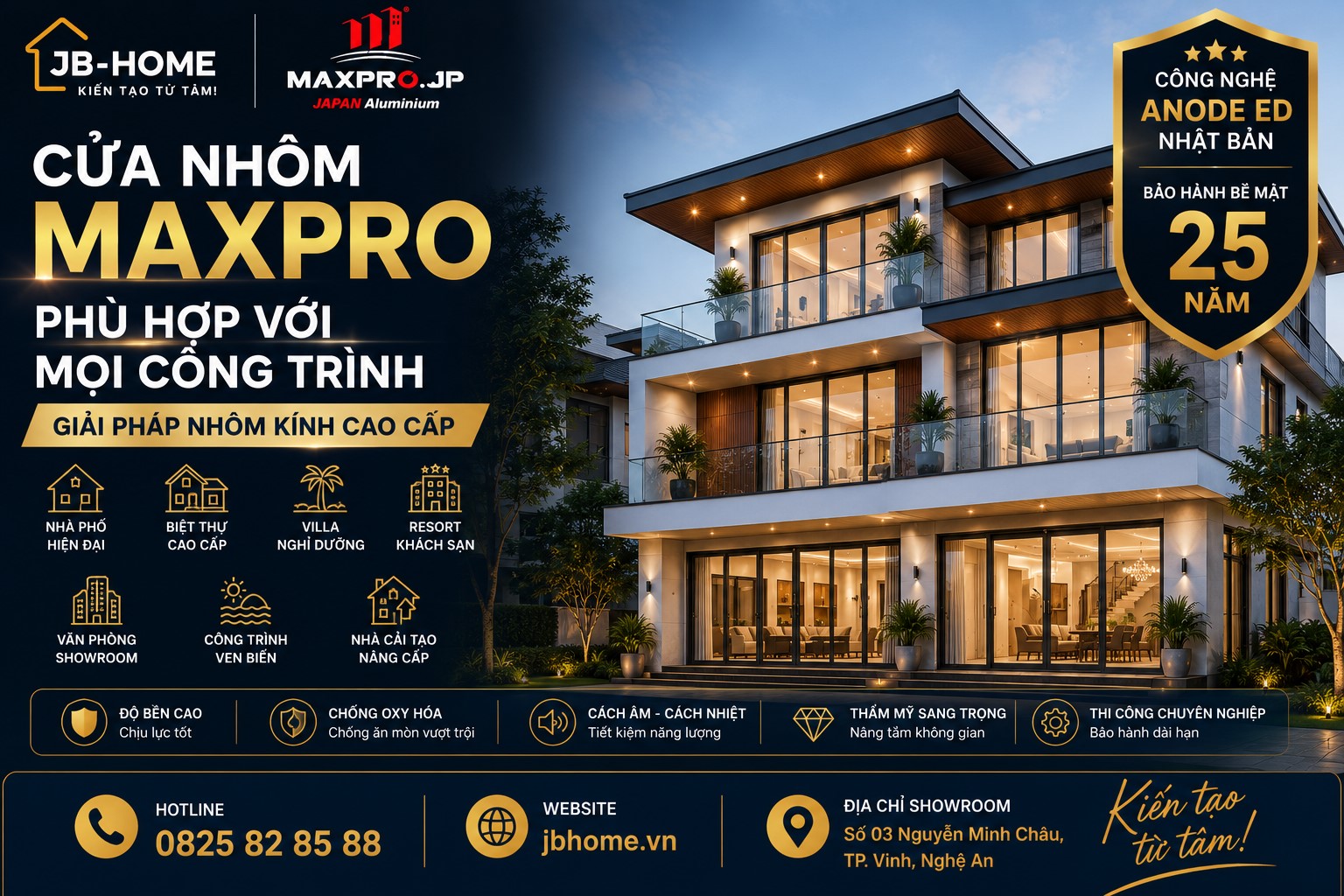 Cửa Nhôm Maxpro Phù Hợp Với Công Trình Nào? Giải Pháp Cho Nhà Phố, Biệt Thự Và Công Trình Cao Cấp