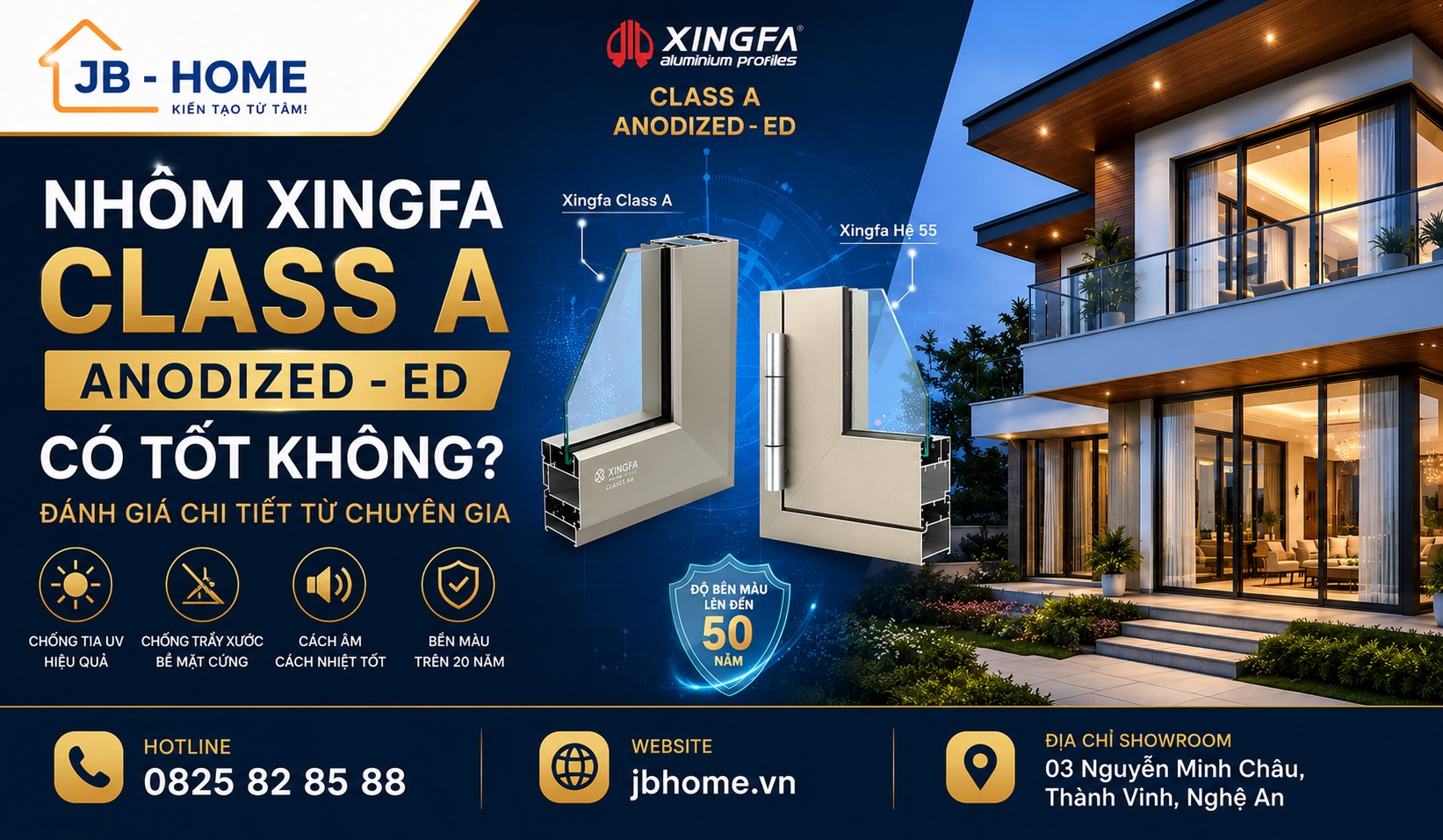 Nhôm Xingfa Class A Anodized-ED có tốt không? Đánh giá chi tiết từ chuyên gia