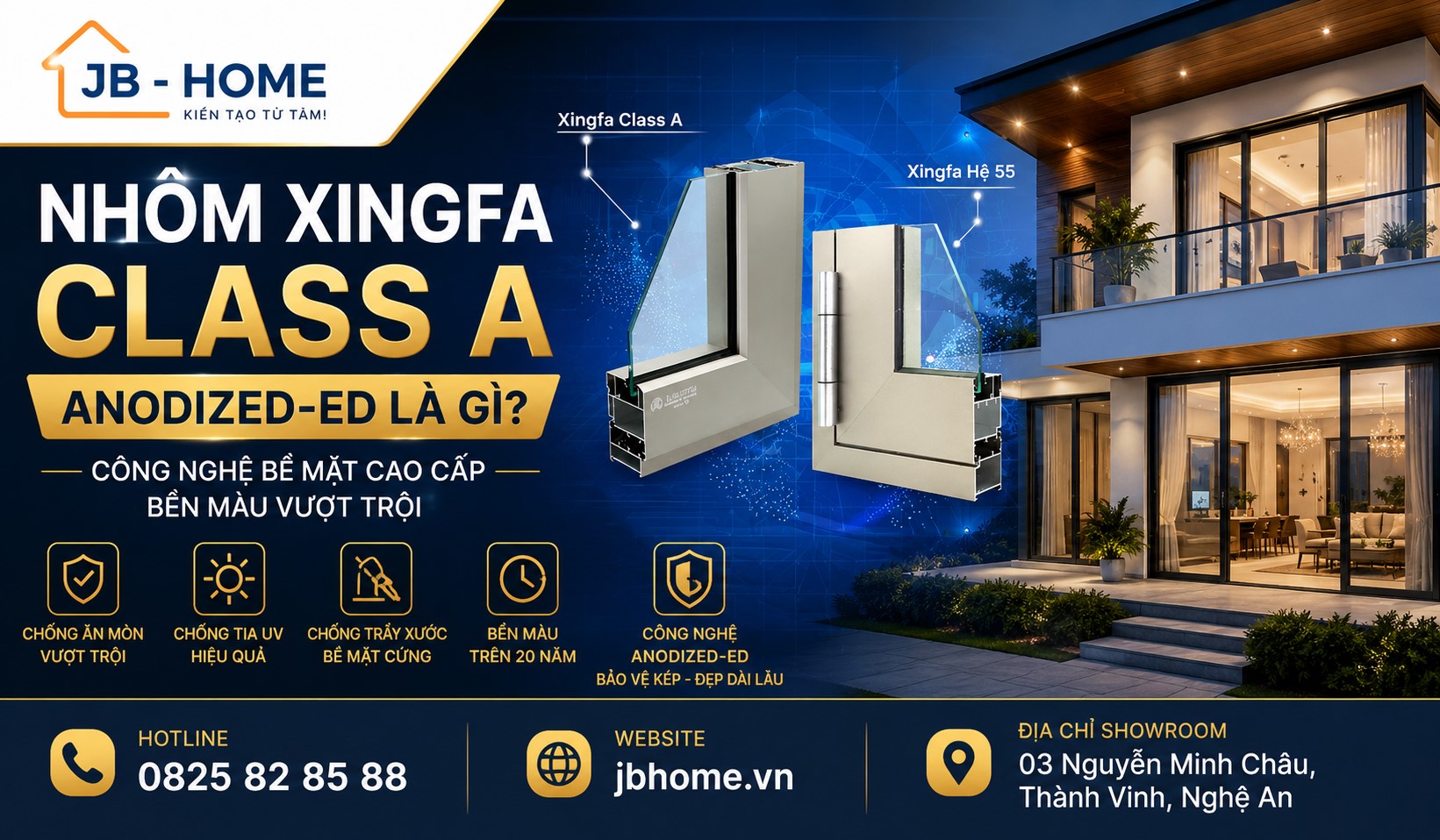 Nhôm Xingfa Class A Anodized-ED là gì? Dòng nhôm cao cấp cho công trình hiện đại