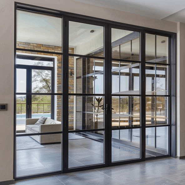 Hệ cửa xếp gấp 68 ẩn bản lề