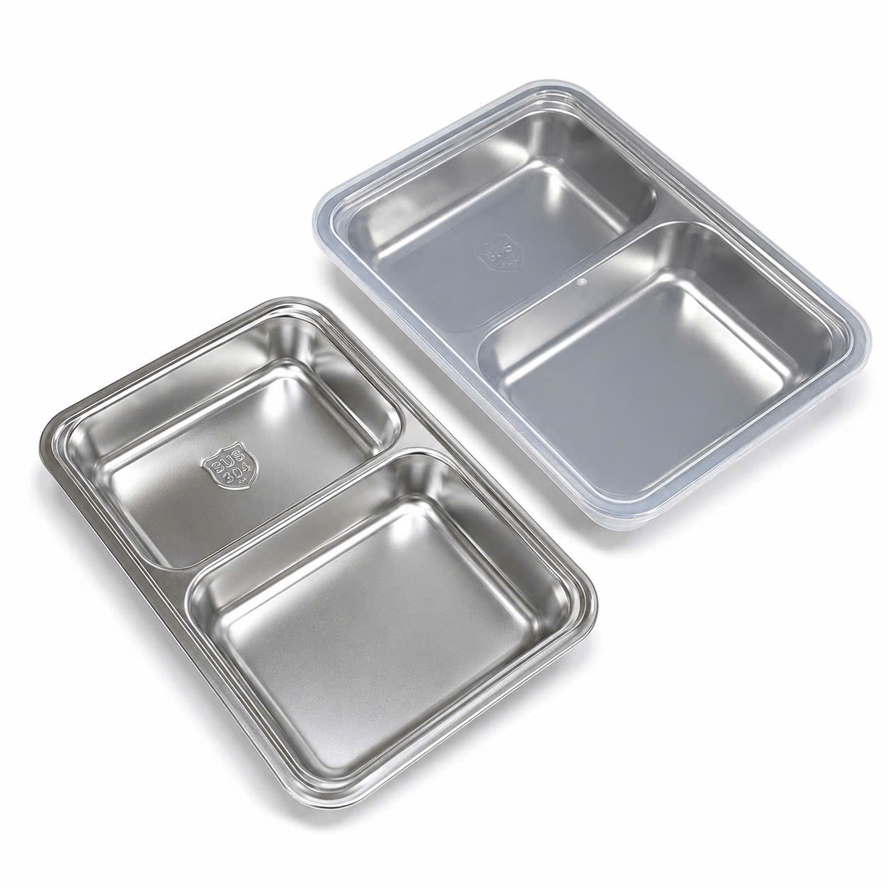 Khay Cơm Phần 2 Ngăn Sâu Inox 304 Cao Cấp - Hàng Việt Nam Sản Xuất