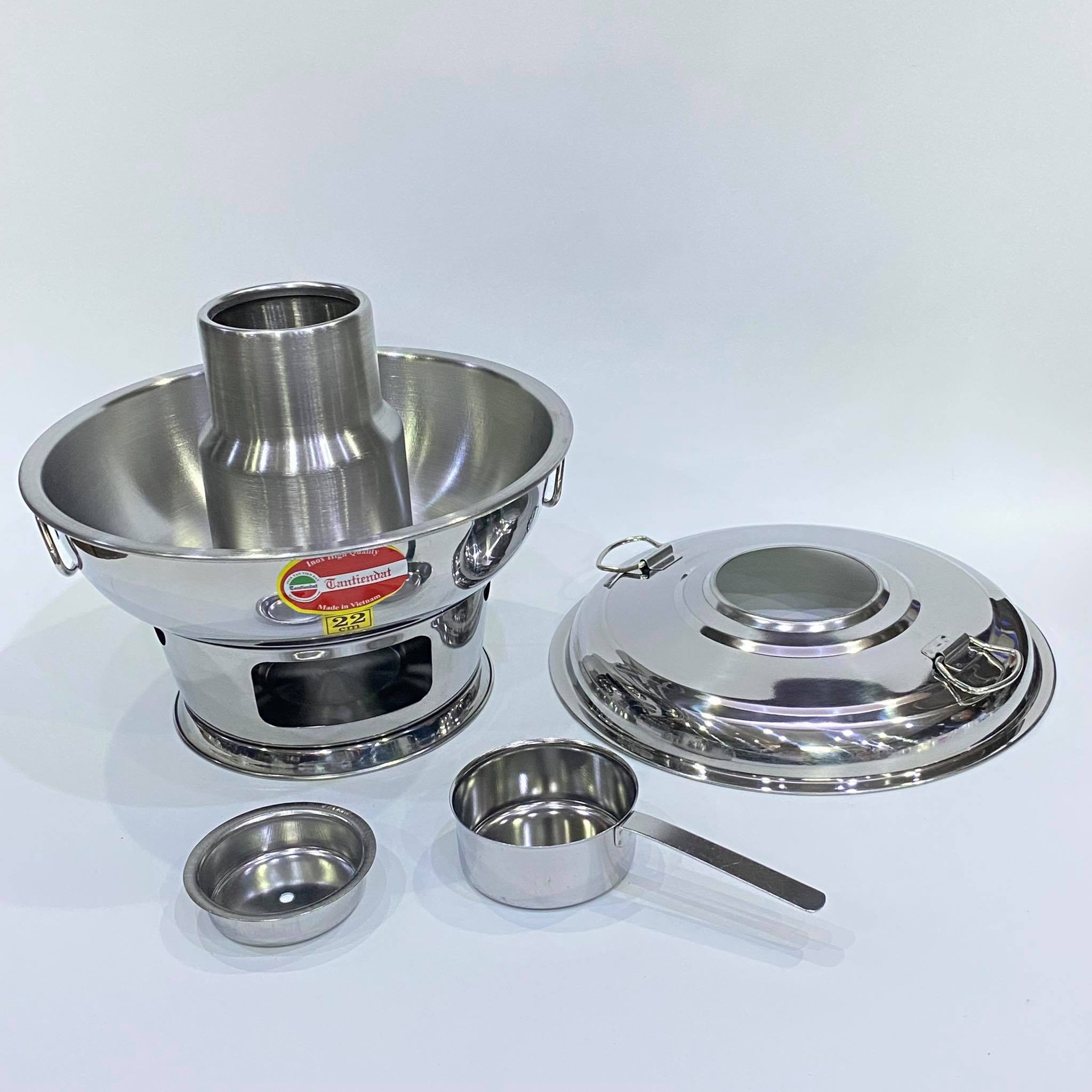 Nồi Lẩu Cù Lao - Lẩu Than - Lẩu Cồn Inox Cao Cấp - Hàng Việt Nam Sản Xuất