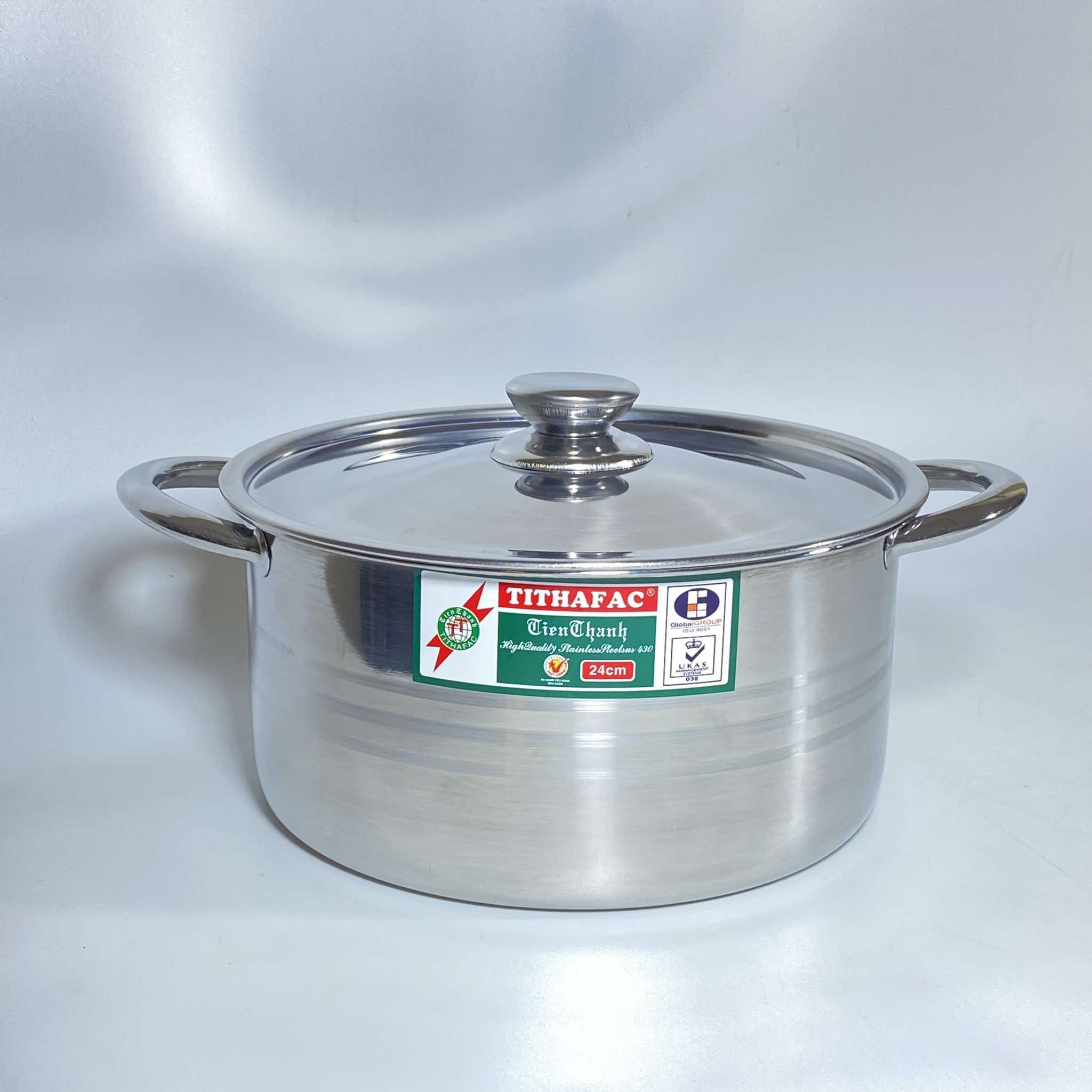 Nồi Inox TITHAFAC Cao Cấp Nấu Được Bếp Từ Nhiều Size - Hàng Việt Nam Sản Xuất