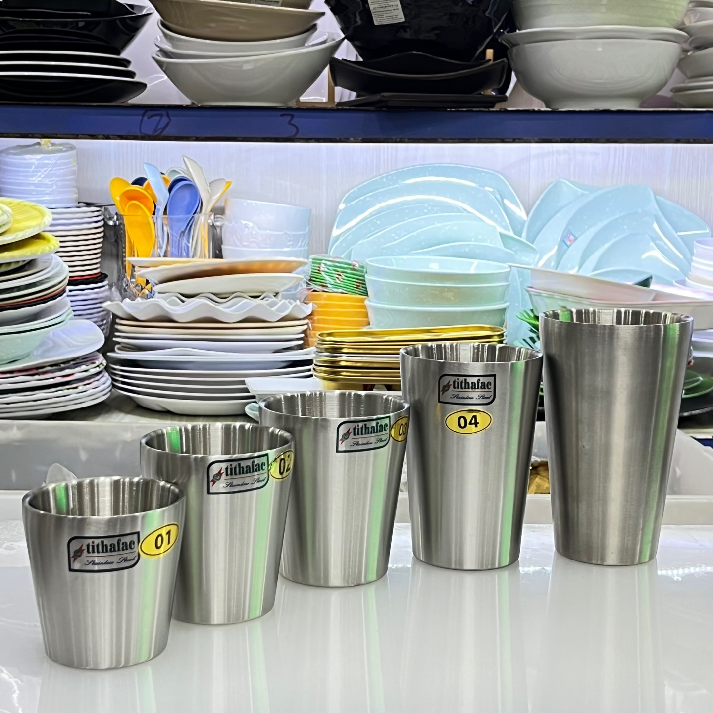 Ly Nước Inox 2 Lớp Cách Nhiệt Tithafac Nhiều Size Cao Cấp - Hàng Việt Nam Sản Xuất