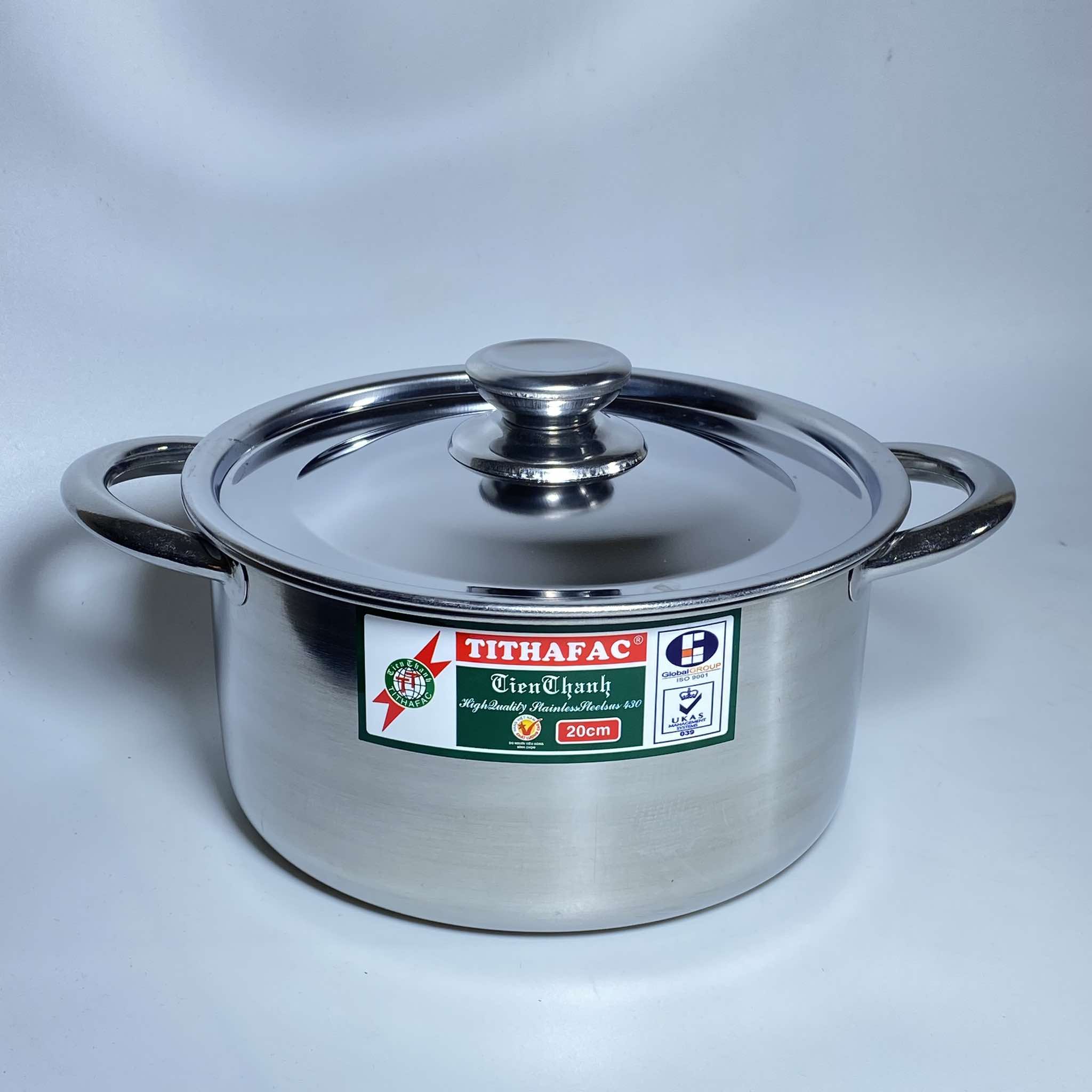 Nồi Inox TITHAFAC Cao Cấp Nấu Được Bếp Từ Nhiều Size - Hàng Việt Nam Sản Xuất