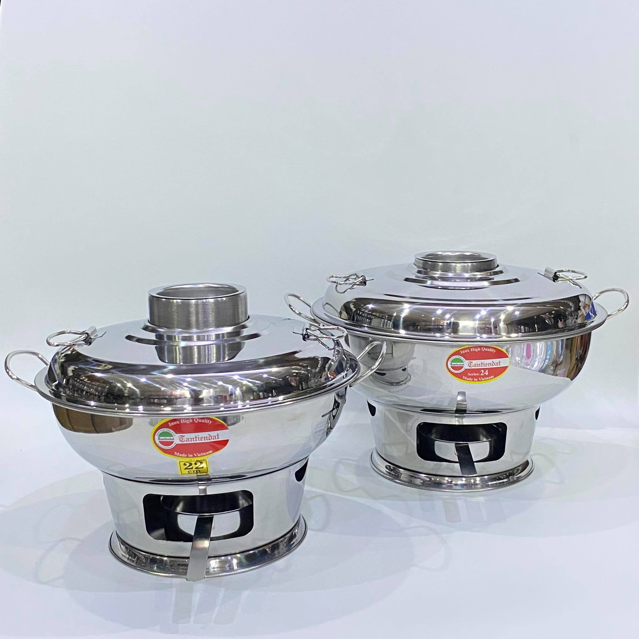 Nồi Lẩu Cù Lao - Lẩu Than - Lẩu Cồn Inox Cao Cấp - Hàng Việt Nam Sản Xuất