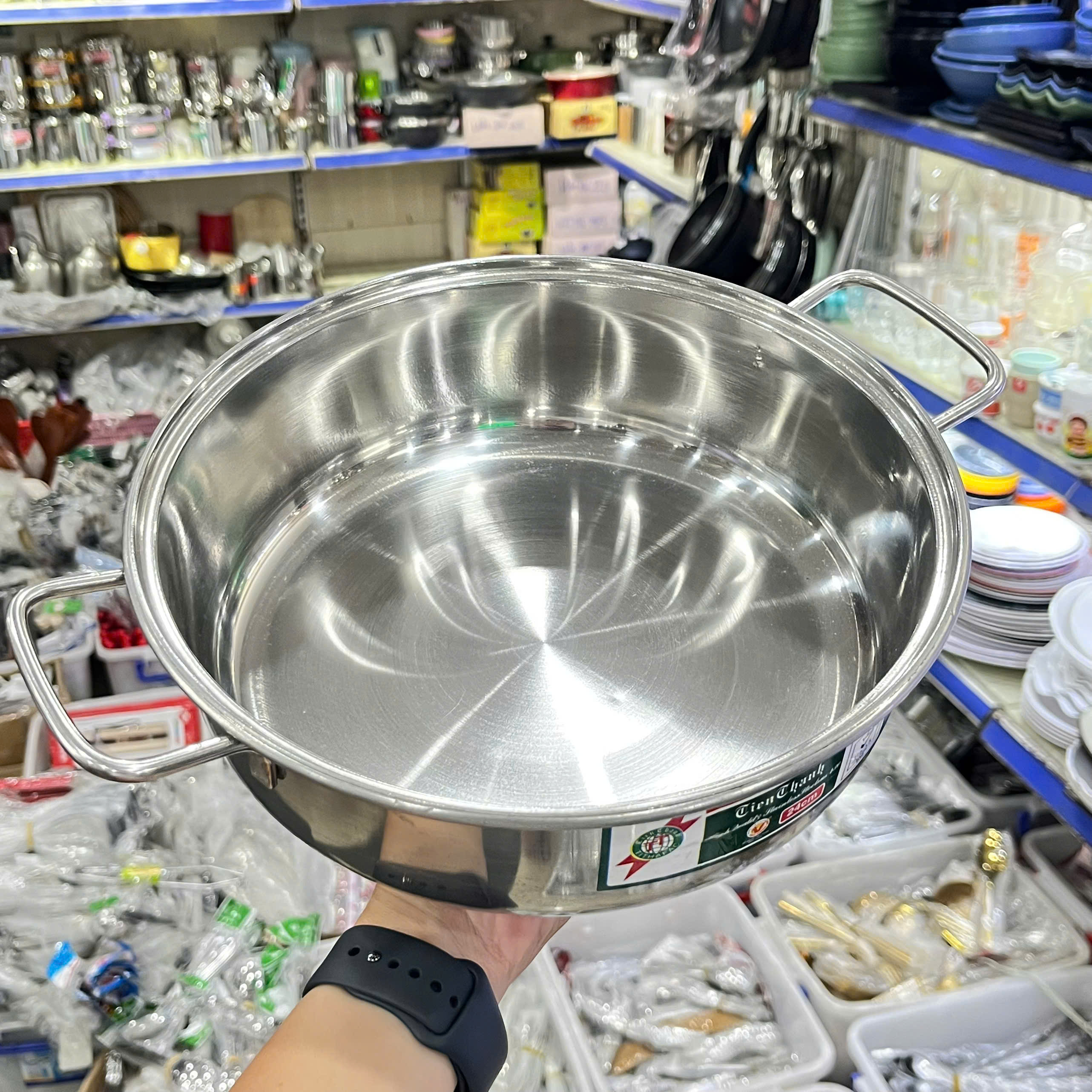 Nồi Lẩu Inox Nắp Inox Bếp Từ TITHAFAC Nhiều Size - Hàng Việt Nam Sản Xuất