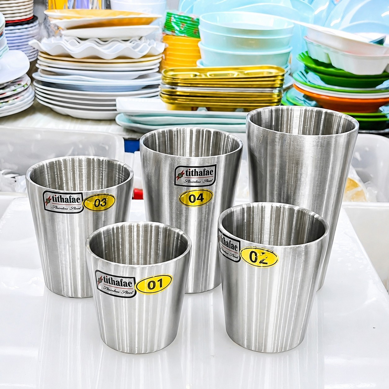 Ly Nước Inox 2 Lớp Cách Nhiệt Tithafac Nhiều Size Cao Cấp - Hàng Việt Nam Sản Xuất