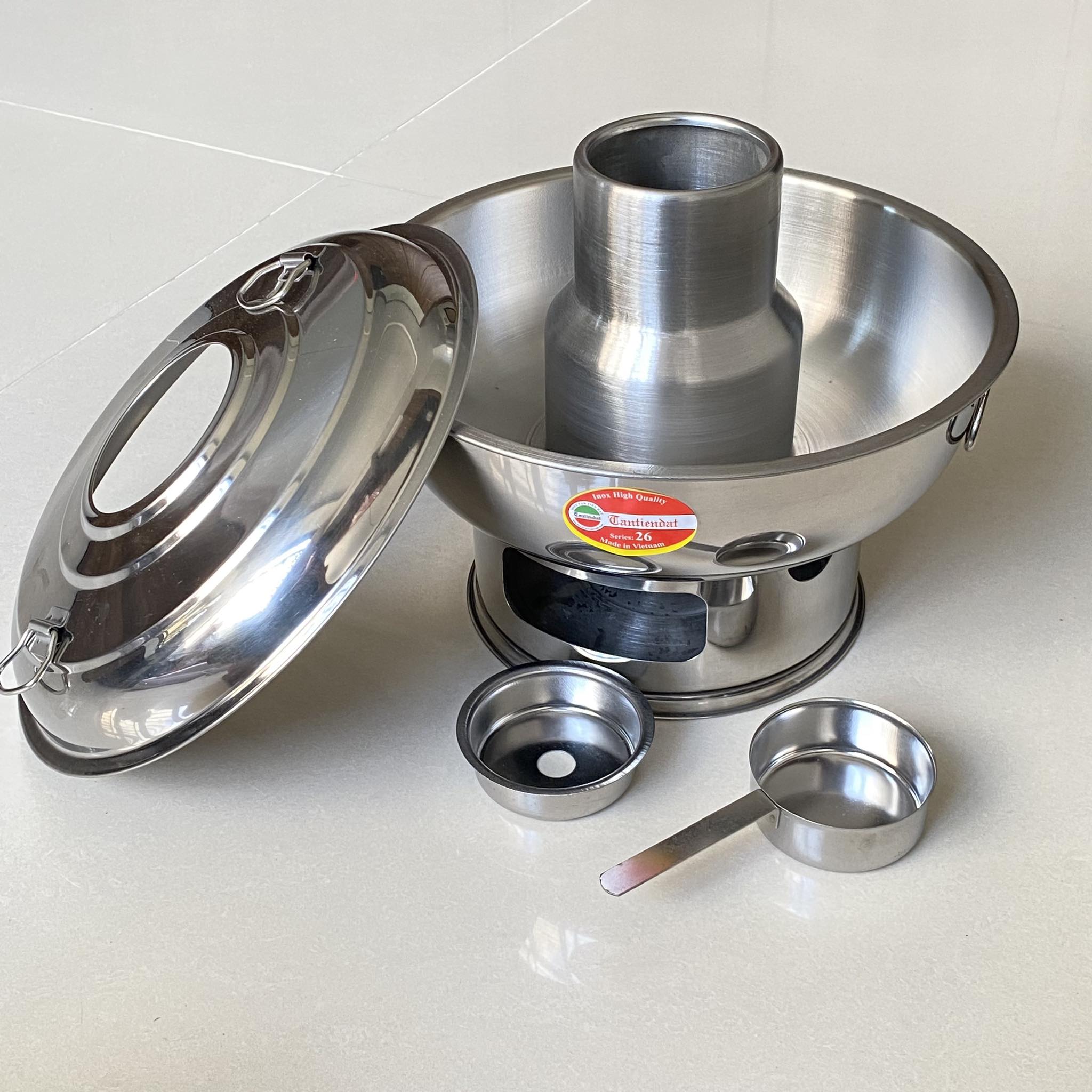 Nồi Lẩu Cù Lao - Lẩu Than - Lẩu Cồn Inox Cao Cấp - Hàng Việt Nam Sản Xuất