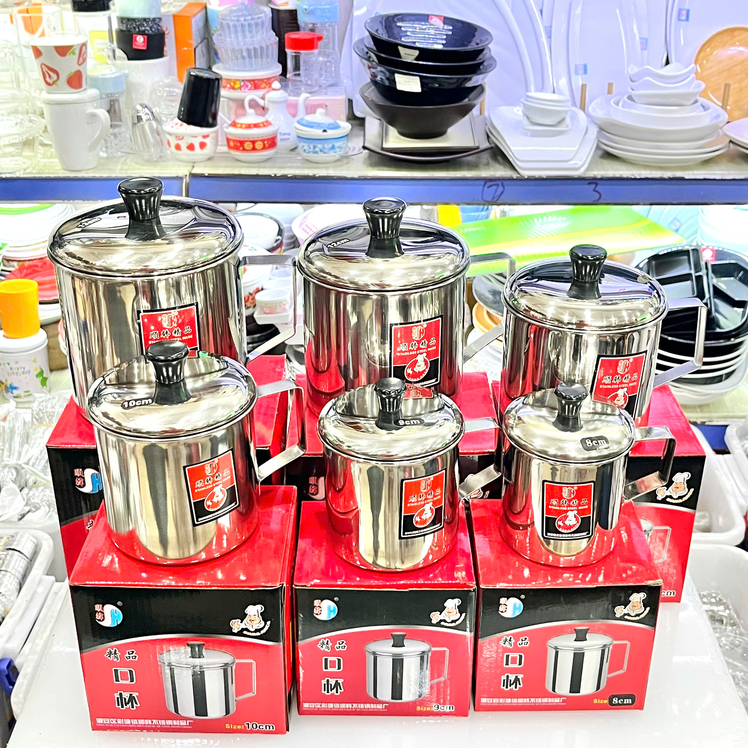 Ca Inox Có Nắp Hộp Đỏ Nhiều Size