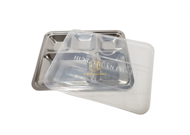 Khay Cơm 5 Ngăn Đặc Biệt Inox 304 (35 x 27 x 2.8cm) - Hưng Thuận Phát
