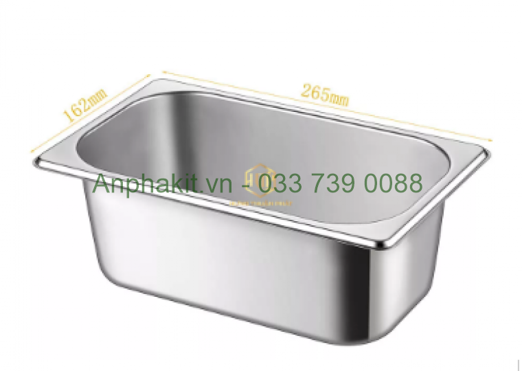 Khay 1/4 Inox 304 (26.5 x 16.2cm)- Khay G/N - Khay Buffet - Khay Kem - Hưng Thuận Phát