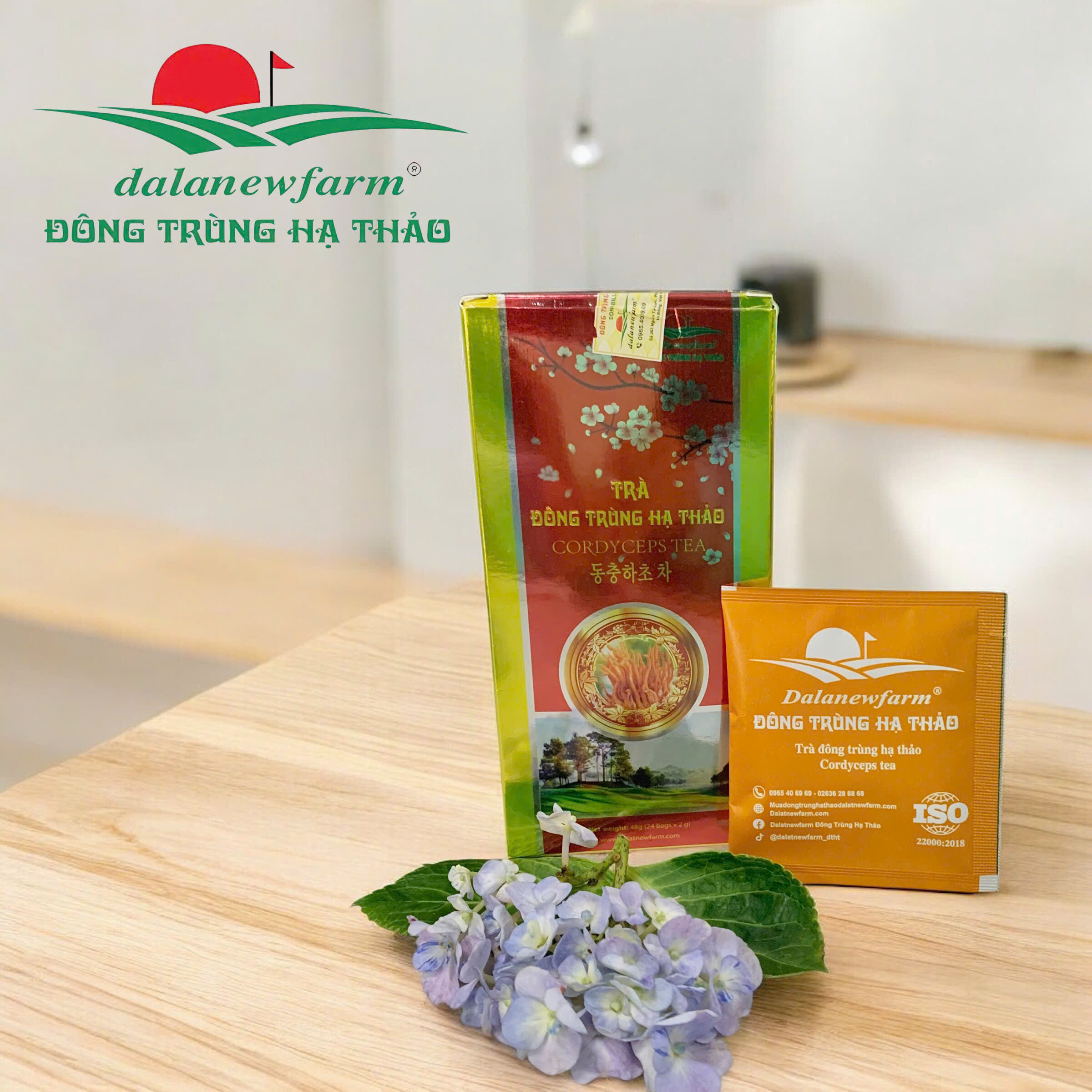 Trà đông trùng hạ thảo Dalanewfarm | Hỗ trợ tăng cường hệ miễn dịch giảm mệt mỏi | Sản phẩm OCOP 4 sao Lâm Đồng